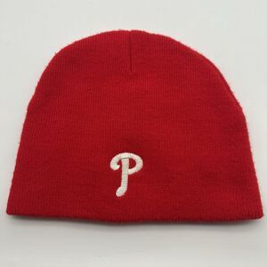Philadelphia Phillies Red Beanie Hat 2008 World Series MLB Acrylic Knit Cap